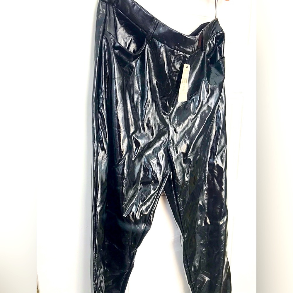 Faux Leather Black Pencil Pants With Tag Never Worn